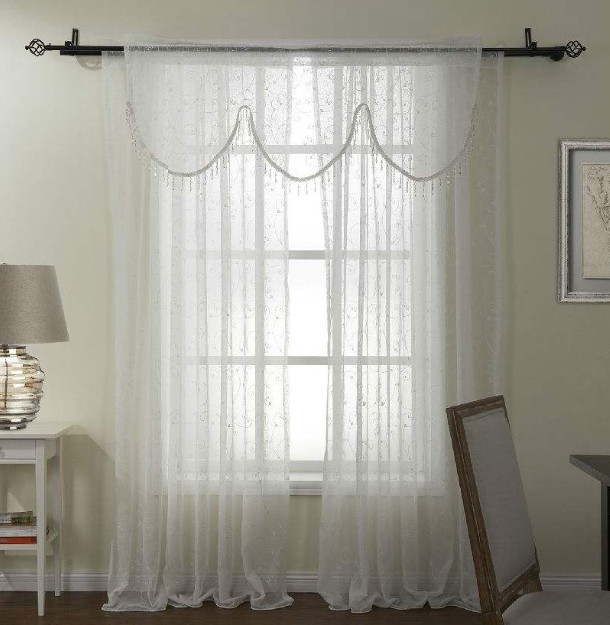 one-way see-through curtain in living room