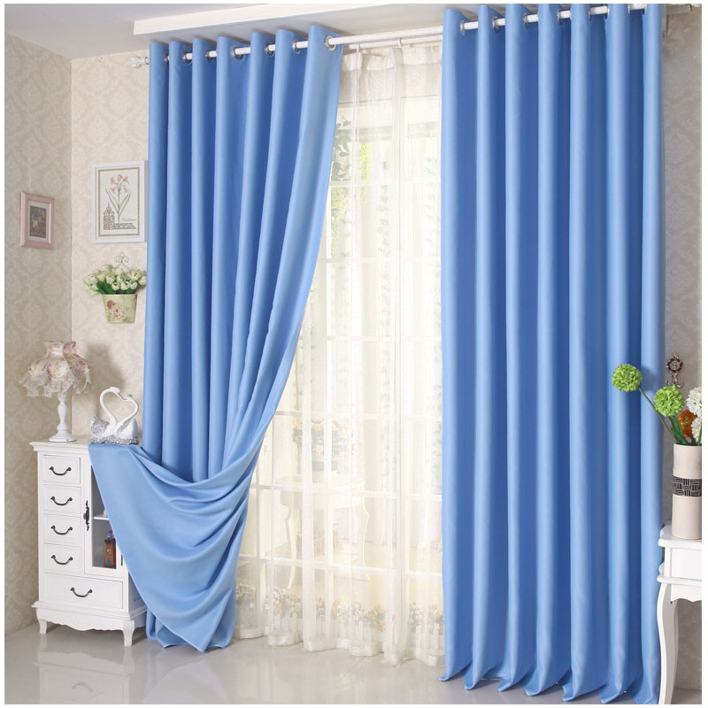 Hot sales manufacturers direct pure color blackout curtain window 80%shading curtains for living room