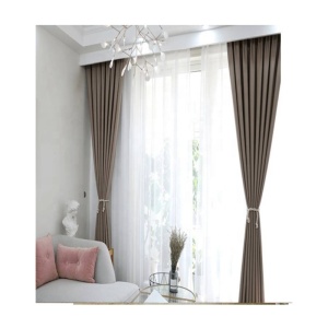 Cortina de ventana de material 100% poliéster para textiles para el hogar cortinas opacas mate de doble cara para sala de estar