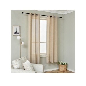 Customized plain design light color series readymade curtains polyester fabric windows curtain for living room