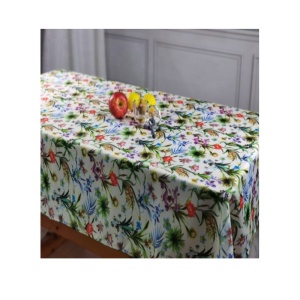 Customized polyester tablecloth printed for outdoor home party waterproof high quality competitive table cloth colorful style