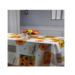 Mbulesë tavoline e shtypur me mbulesë tavoline për raundin e papërshkueshëm nga uji për dizajnin e lulediellit të festës së dasmës