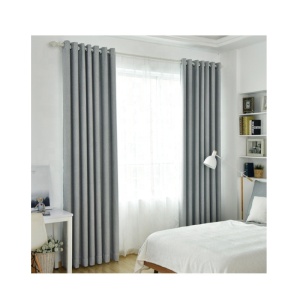 Cortina de ventana de material 100% poliéster de colores grises para cortinas opacas textiles para el hogar para sala de estar